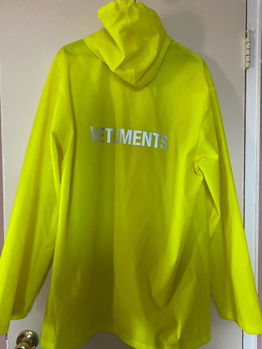 Vetements Neon Yellow Hooded Outerwear Jacket